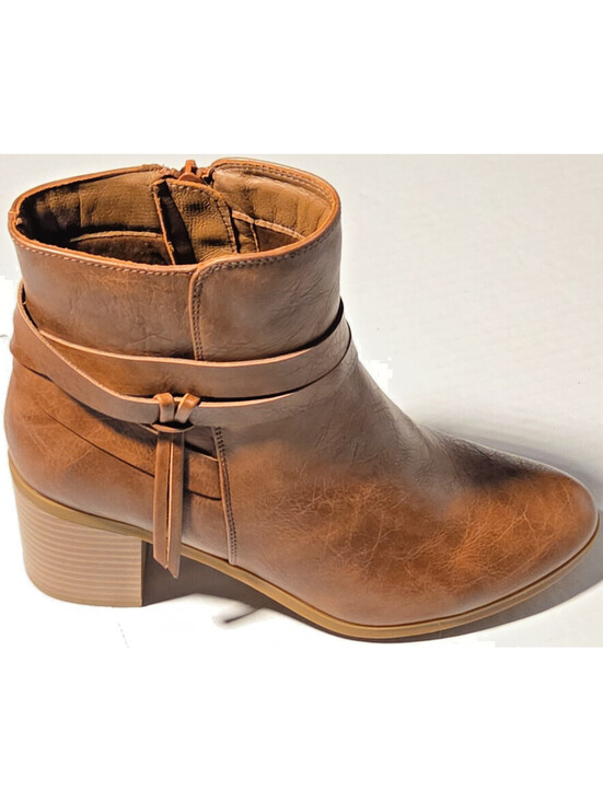 Frye Shoes - Frye and Co Indiana Ankle Boots Womens 9M Brown Side Zip Low Heel Booties